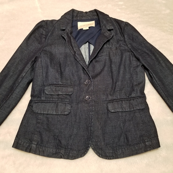 Pilcro and the Letterpress Anthropologie Denim Jean Blazer Small - Picture 6 of 15